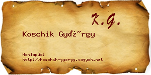 Koschik György névjegykártya