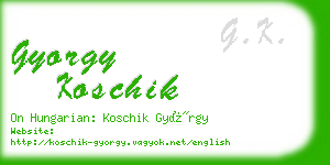 gyorgy koschik business card